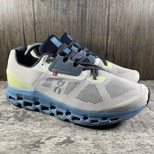 ON Cloudstratus Men's Textile Trainers Frost Niagra Size 10.5 Blue/White Shoes